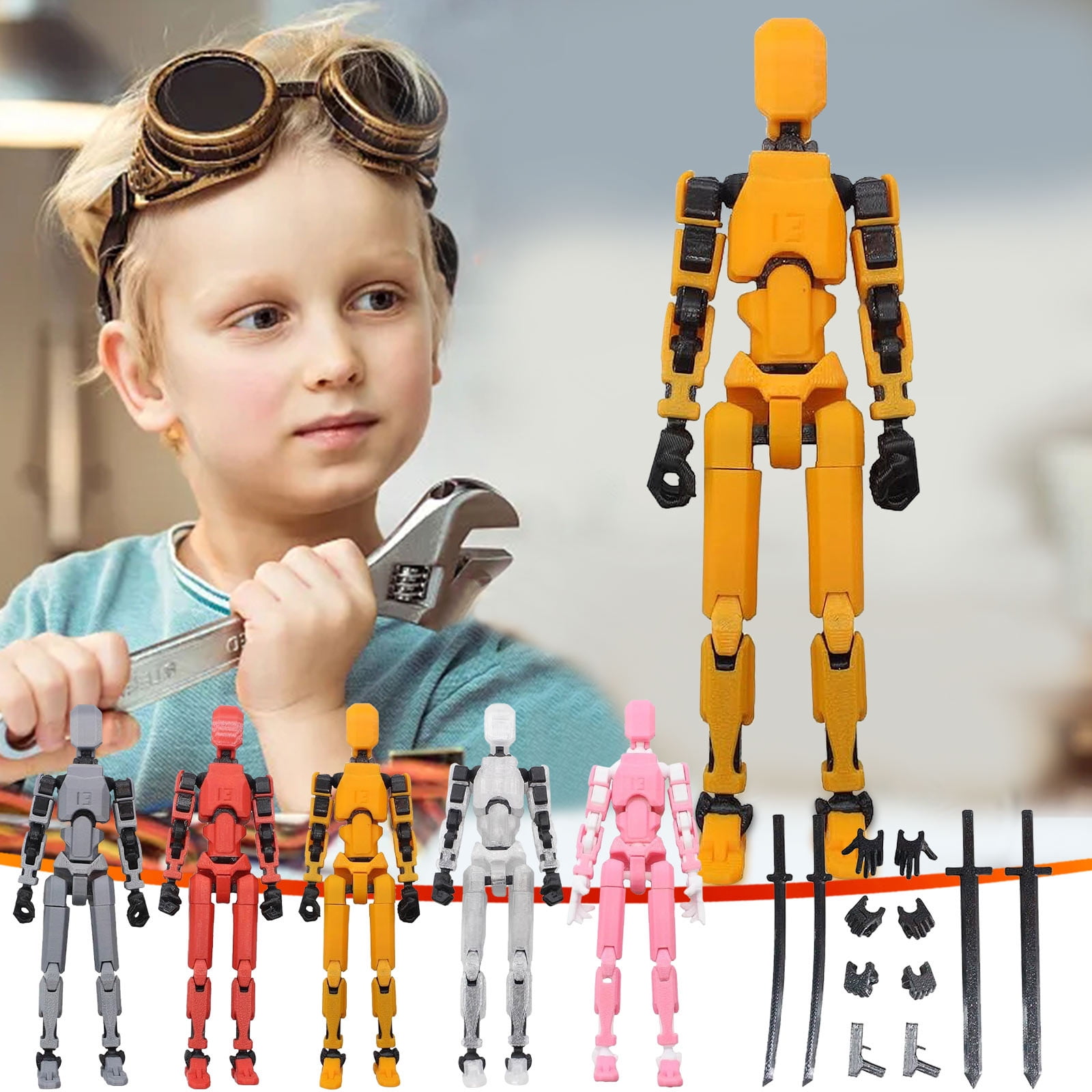 Movable Doll Toys,Action Figure Movable 13 Articulated Robot Dummy