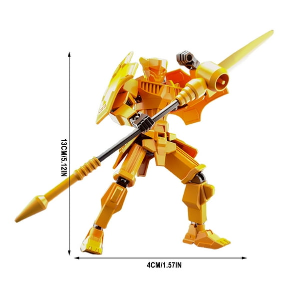 Movable Figure Poseable Robot Building Kit - Multi-Joint Movable Figure with Custom Weapons - DIY Display Model for Creative Play Creative Play