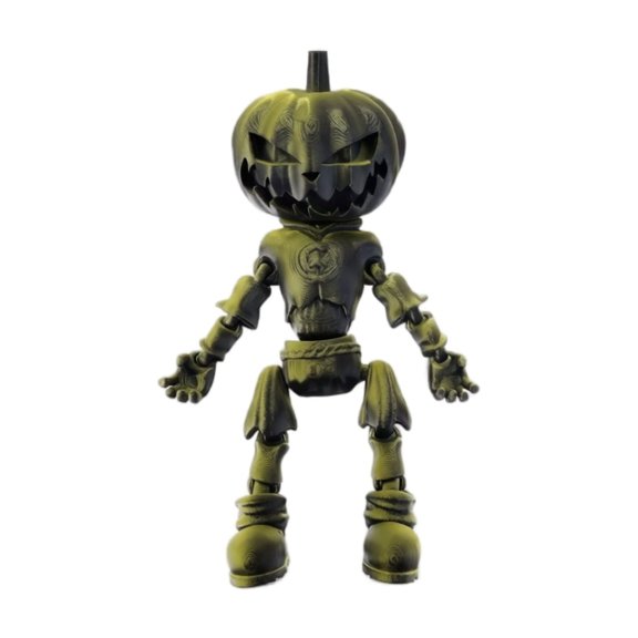 Movable Joint 3D Print Pumpkin Man Decor Statue, 10cm 17cm Multi-Color Pumpkin Head Figurine, Halloween Desktop Ornament, Adjustable Pose Gift For Festival Layout Collectors
