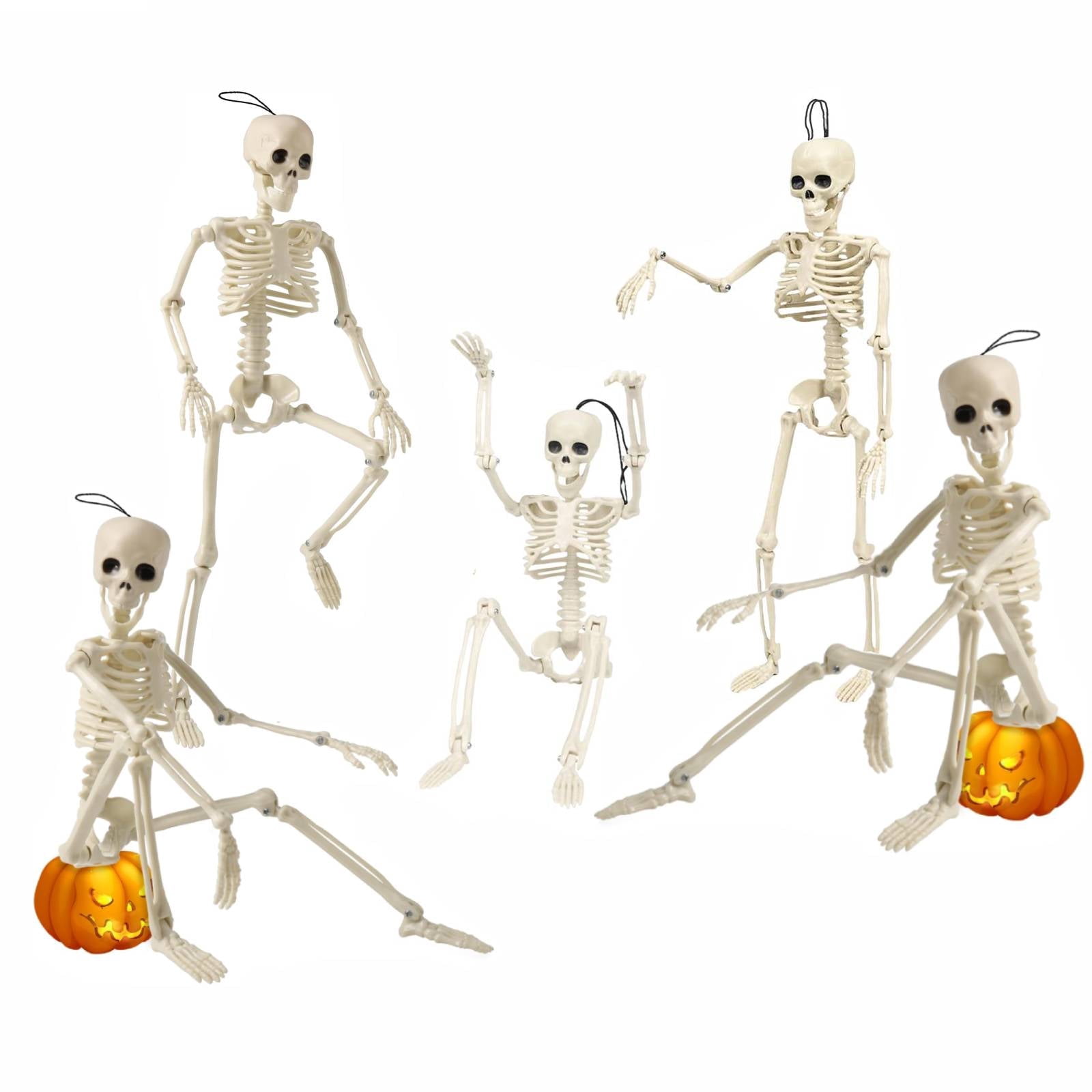 Movable Joint Halloween Skeleton Decoration, 5-Piece Set, 16 Inches ...