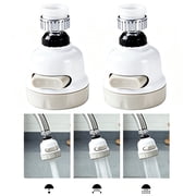 Movable Kitchen Tap Head, 360  Rotatable Water Spray ABS Sink Faucet Spray Head Tap,Splash Filter Water Saving Pressurization Nozzle Bubbler Connector, 3 Modes Adjustment Pack of 2,White