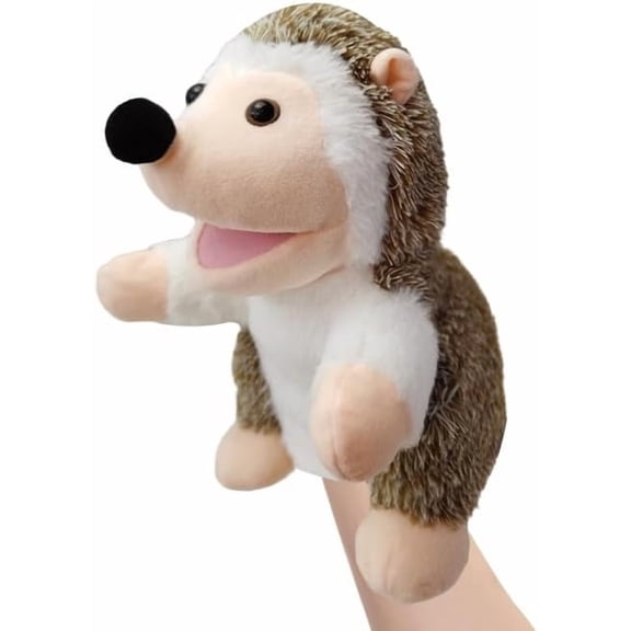 Movable Mouth Safari Animal Hand Puppet, Plush Wolf Lion Tiger Monkey Toy, Preschool Classroom Storytelling Teaching Aid & Kids Birthday Gift