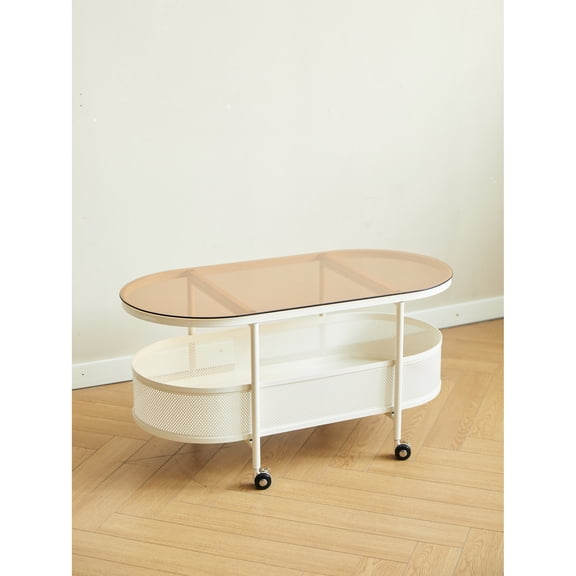 Movable Oval Table with Storage / Indoor Patio (Enclosed) / Stable Base