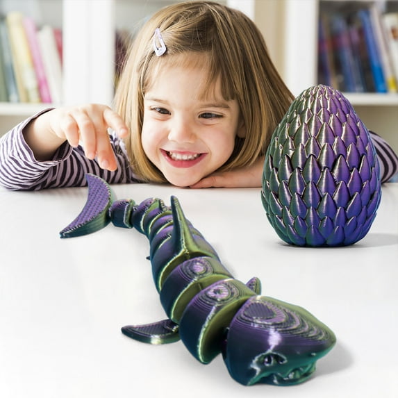 Movable Shark Ornament - Realistic Standing Plastic Shark Figure with Egg - All-Joint Poseable Fish Tank or Coffee Table Decor - Educational Gift for Shark Enthusiasts & Kids