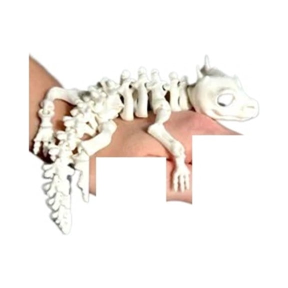 Movable Skeleton Lizard 3D Printed Model for Home Decor