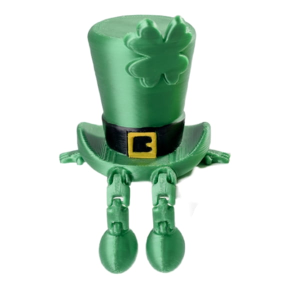 Movable St. Patrick's Day Four Leaf Decorative Ornament, Green Irish Lucky Shamrock Ornaments, Mini Decorations for Holiday Party Supplies Gift