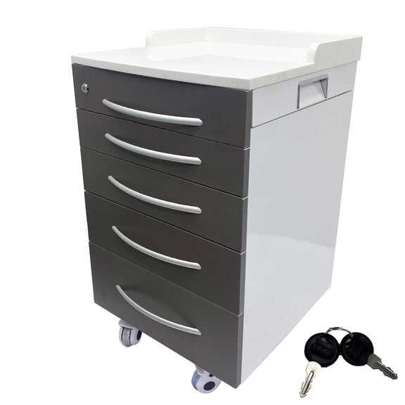 Movable Storage Cabinet Dental Side Unit Brown Without Tray
