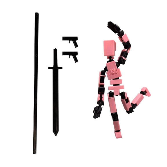 Movable Titan 13 Multi-jointed Articulated Robot Figures, Action Figure Stikbot-Style Figurines with Weapon Accessories, 3D Printed Collectibles Toys, Perfect Christmas Halloween Birthday Gifts