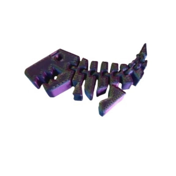 Movable Tyrannosaurus Rex 3D Printed Articulated Skeleton Sculpture, Purple Blue Gradient Dinosaur Figurine