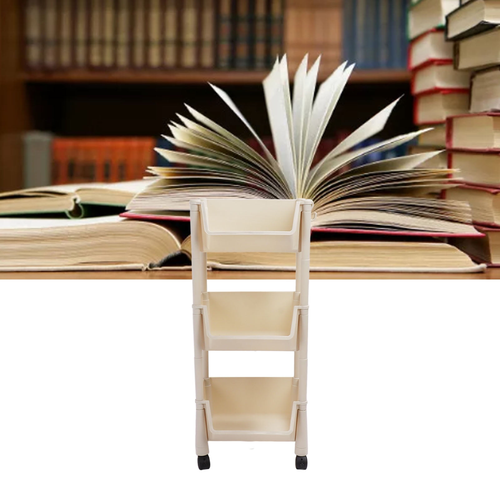 Movable Vertical Shelf PP Easy To Install Slide Out Utility Cart For Office Bathroom