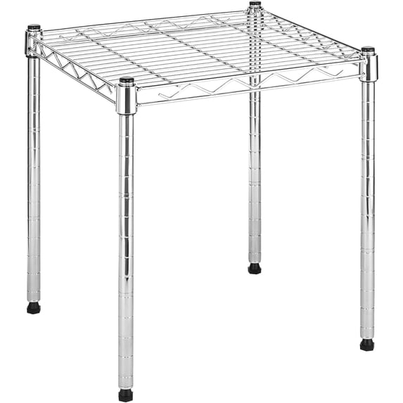 Xcity Storage Shelves, 1 Tier Heavy Duty Metal Shelving Unit, 350 LBS Capacity Adjustable Steel Wire Shelf Organizer for Pantry, Kitchen, Garage, 14" D x 14" W x 15" H, Chrome