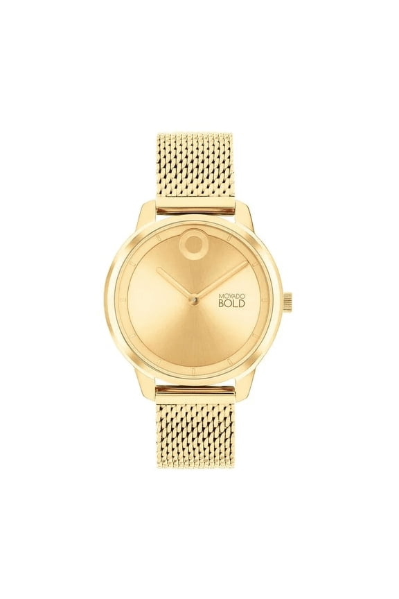 3600982 Trend Gold Dial Gold Stainless Steel Mesh Bracelet Womens Watch