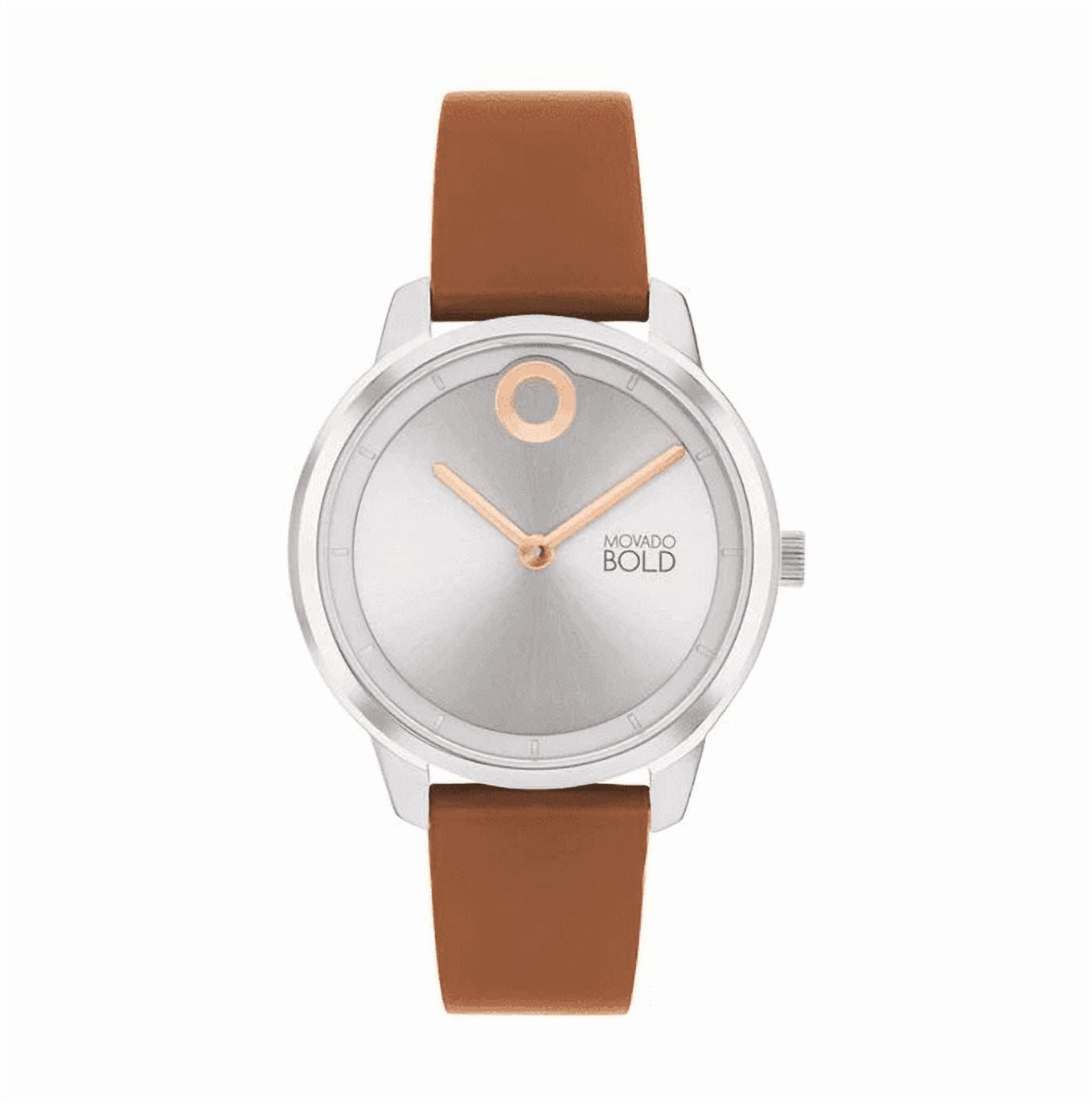 Movado 3600984 Trend Element Silver Dial Brown Leather Strap