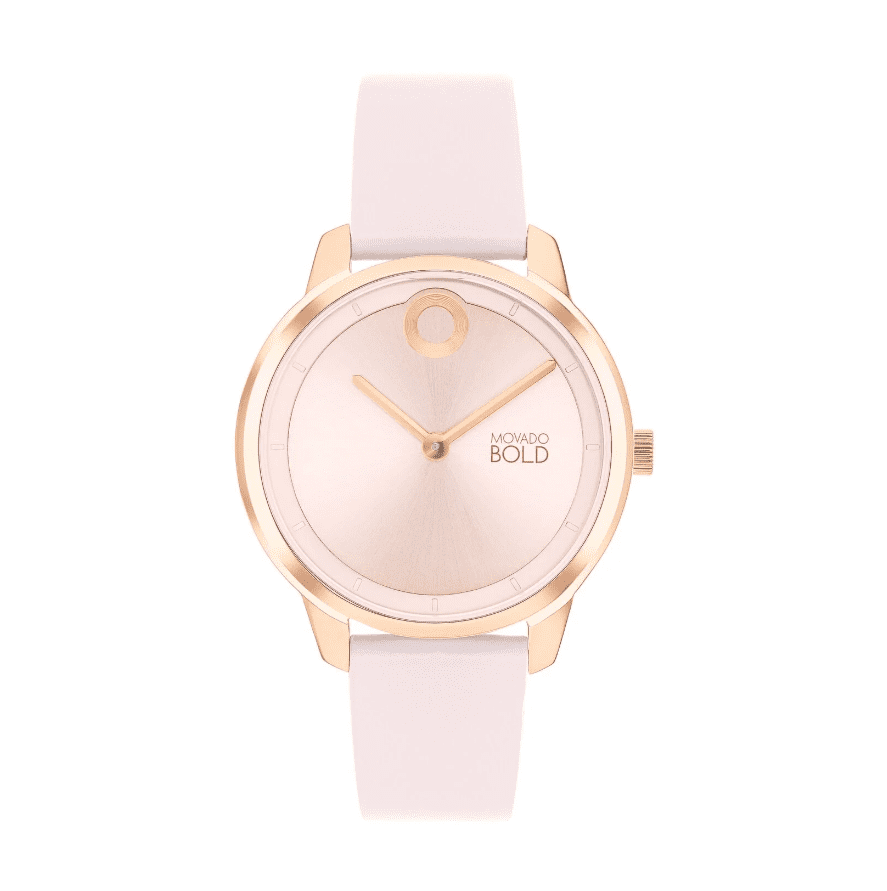 MOVADO 3600986 Trend Blush Pink Dial Blush Pink Leather Strap Women's Watch
