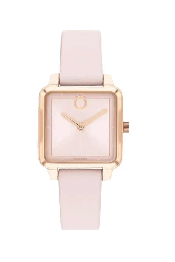 3601372 Rose Gold Dial Pink Leather Strap 27mm Rose Gold Womens Watch