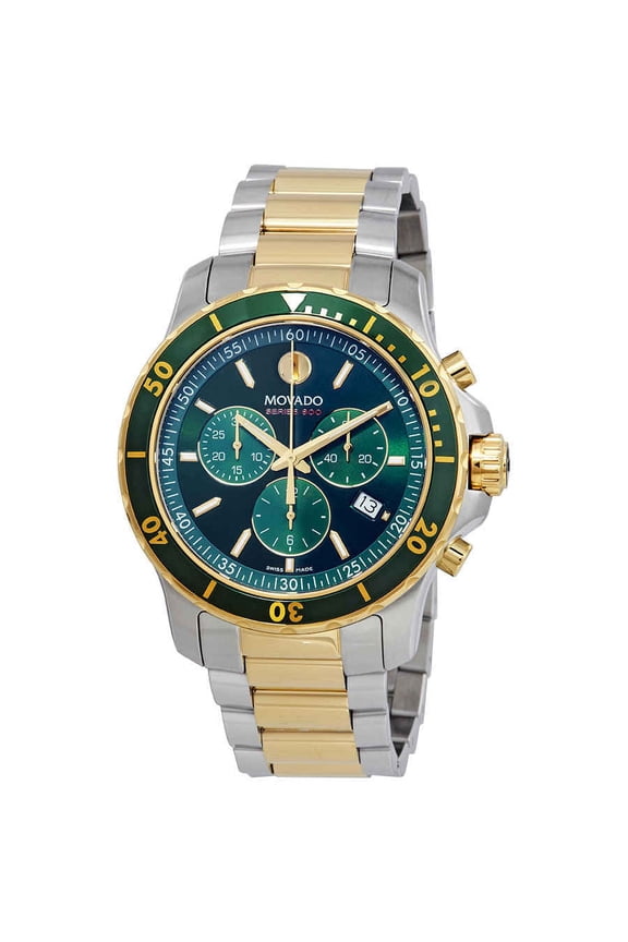 800 Chronograph Green Dial Two-tone Men's Watch 2600148