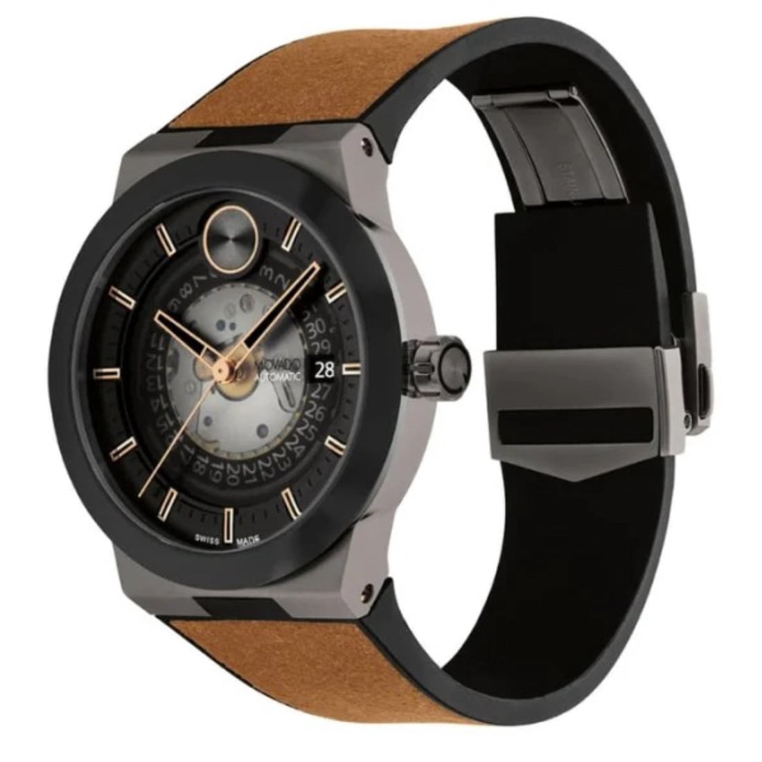 Movado BOLD Fusion Men's Black and Grey Dial Automatic Watch 3601248 ...