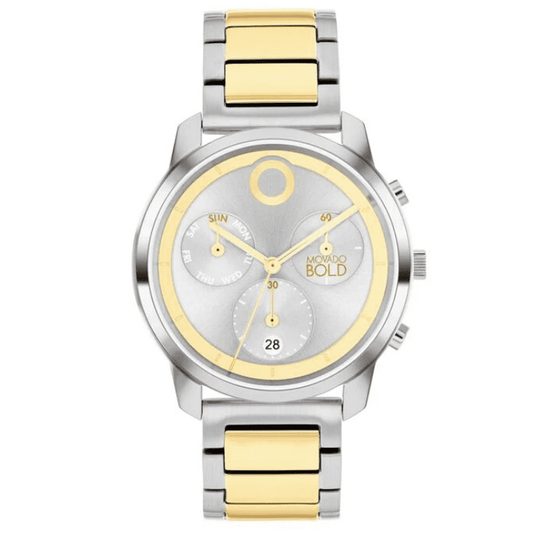 Movado Bold 3601022 Trend Element Silver Chronograph Dial Two Tone