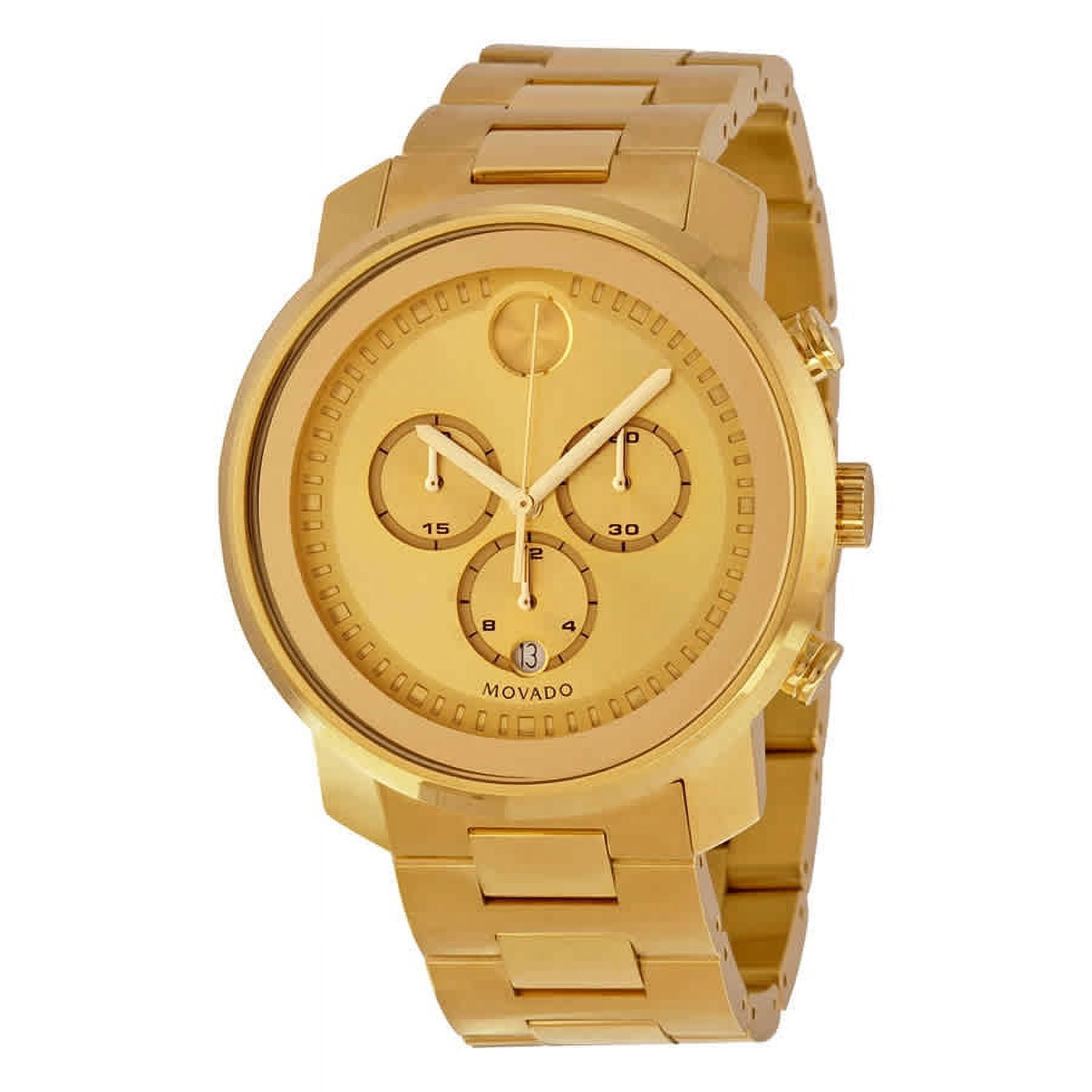 Movado Bold Champagne Dial Yellow Gold Ion-plated Men's Watch 3600278 ...