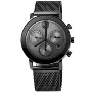 Movado Bold Evolution Black Chronograph Dial Steel Mesh Mens Watch 3600810