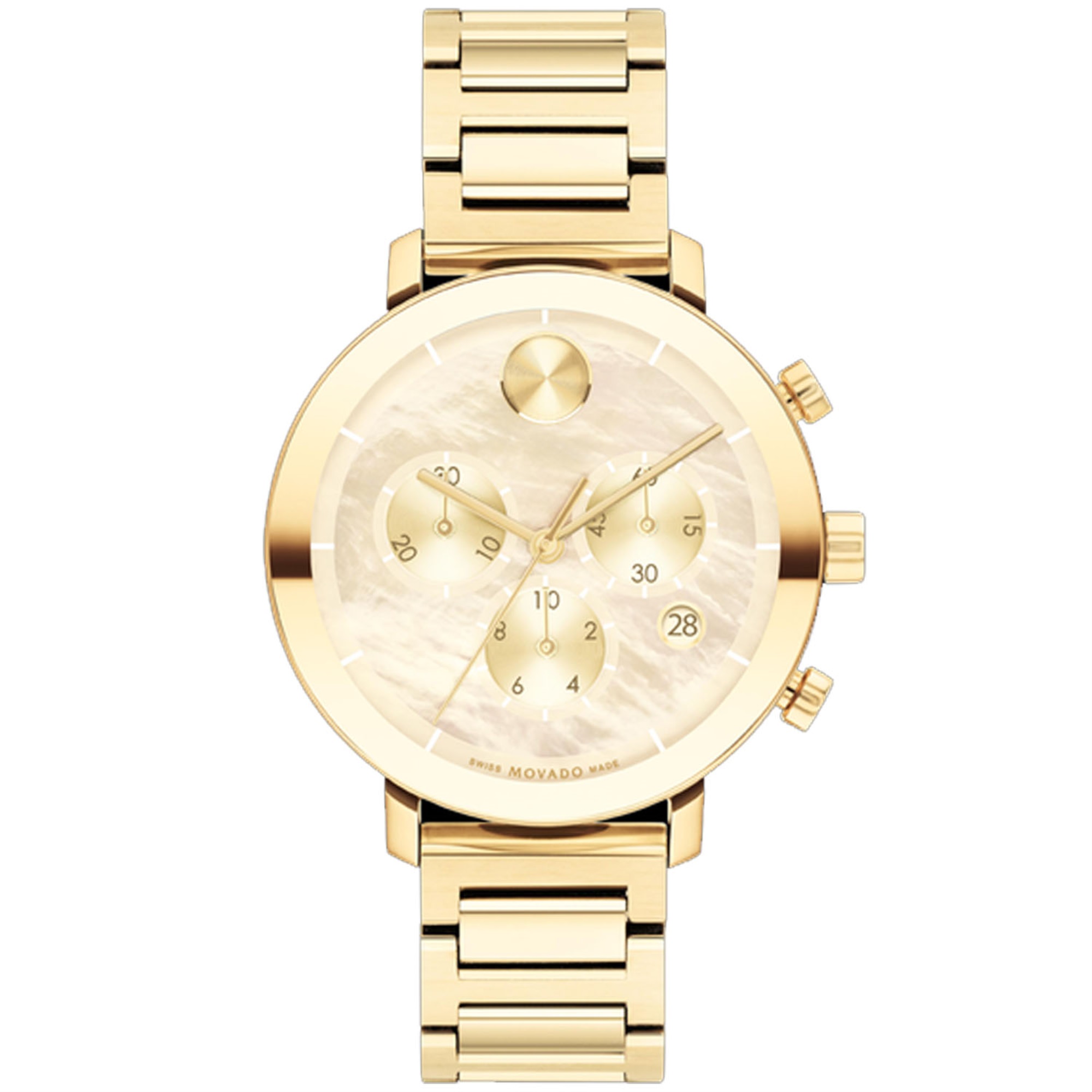 Movado Bold Evolution Quartz Chronograph Champagne Dial Gold Tone Steel Movado Bold Evolution 2.0 Silver/Gold Chronograph Dial Two  main image 2