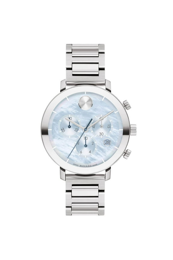 Bold Evolution Quartz Chronograph Light Blue Dial Steel Women's Watch 3600787