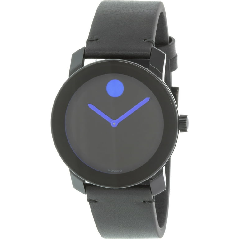 MOVADO 腕時計(クォーツ) シルバー/ブラック Movado Bold Quartz Black Dial Black Leather Men's Watch 3600307