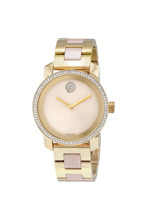 Bold Ceramic Women's Gold Tone PVD Stainless Quartz Watch 3600785