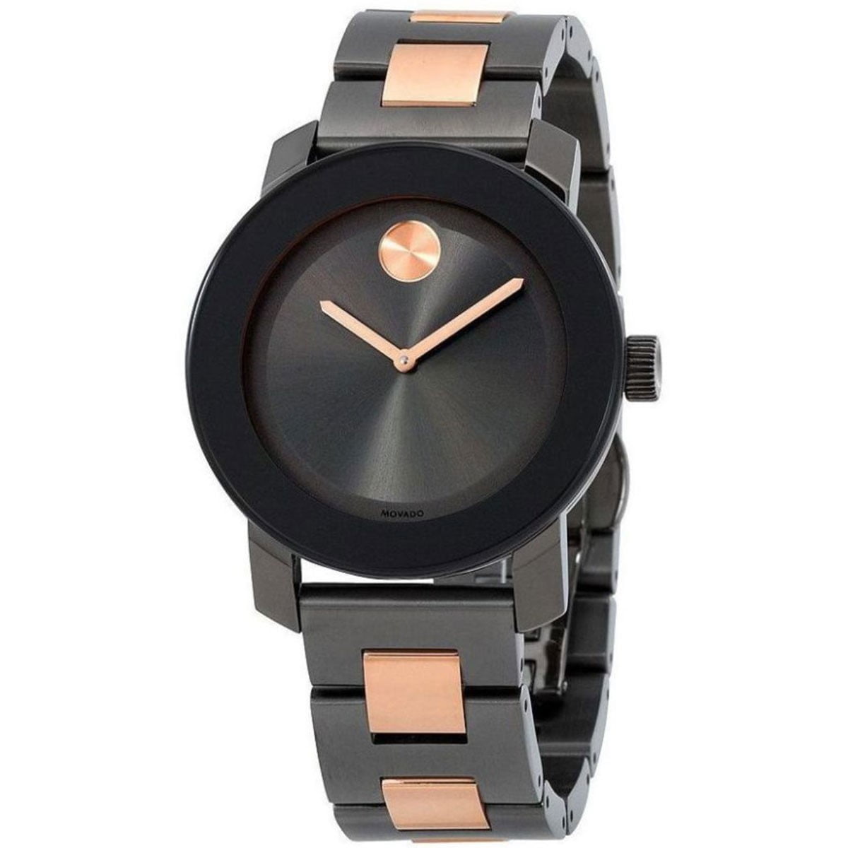 Movado Bold Rose Gold Women's Metal Gray Ionplated 36mm Model 3600327