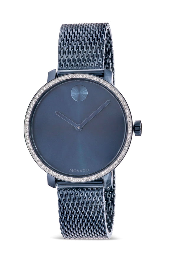 Bold Shimmer Blue Ion-Plated Mesh Ladies Watch