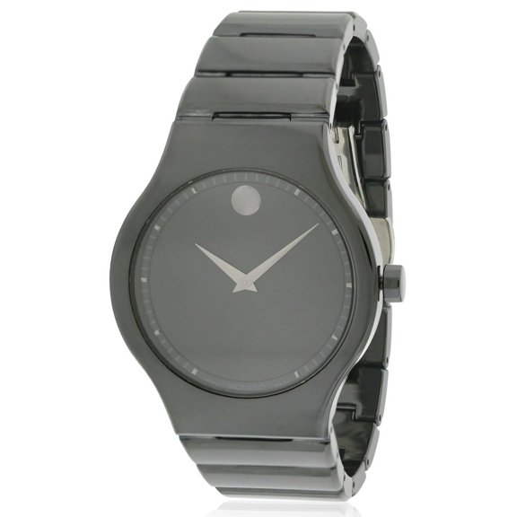 Movado Cerami Black Ceramic Mens Watch 0607047