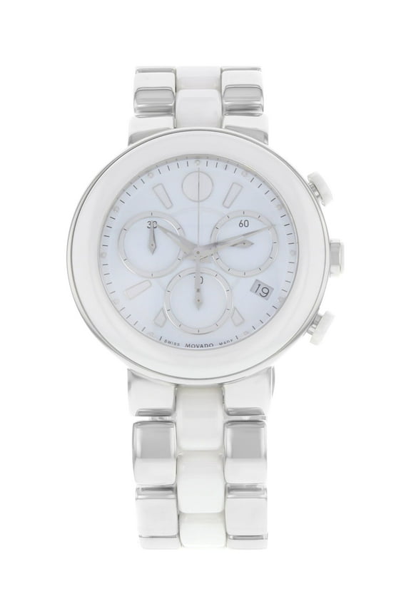 Cerena White Ceramic Chronograph Ladies Watch 0606758