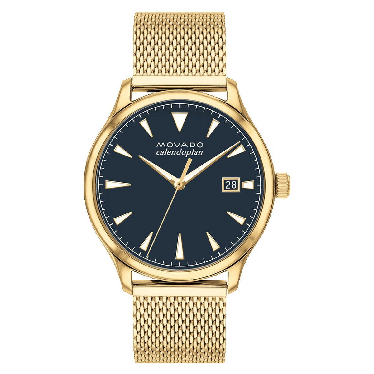 Movado Heritage Blue Dial Yellow Gold Tone Men's Watch 3650099