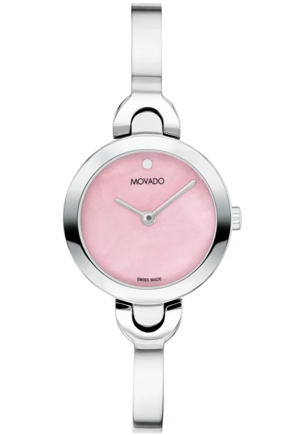 Intrigue 0607948 Pink Dial Silver Stainless Steel Bangle Womens Watch