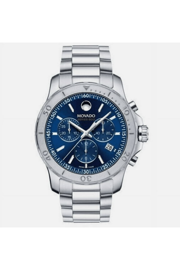 Male 20mm Stainless Steel Swiss Made Wristwatch, Blue