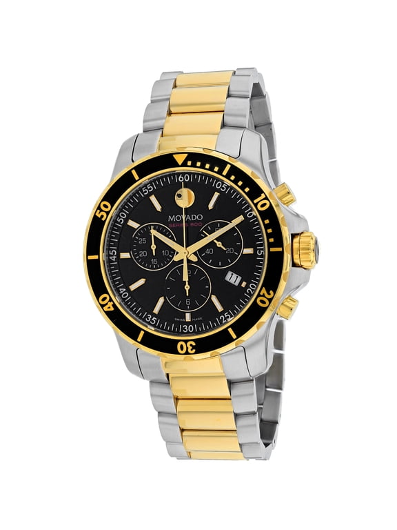 Men's 2-Tone Chronograph Black Dial Watch - 2600146