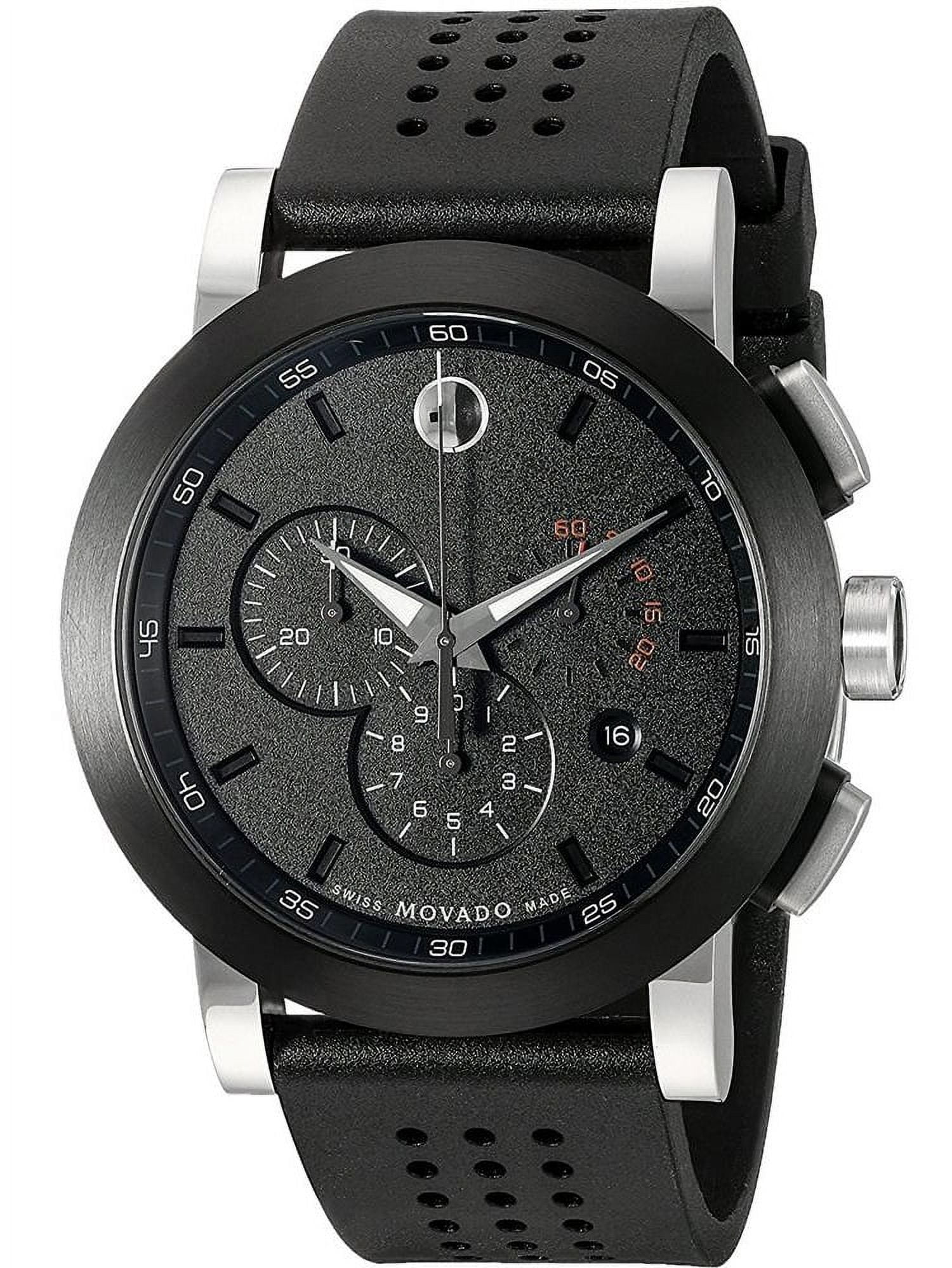 Movado Men\'s Museum 0606545 Black Watch Chronograph Swiss Rubber