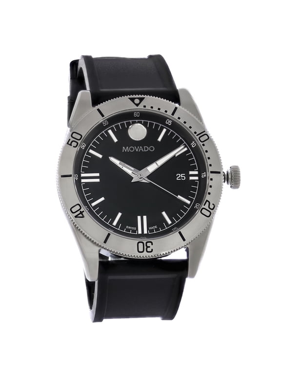 Sport Men's Black Dial Stainless Steel Quartz Watch - 0607434