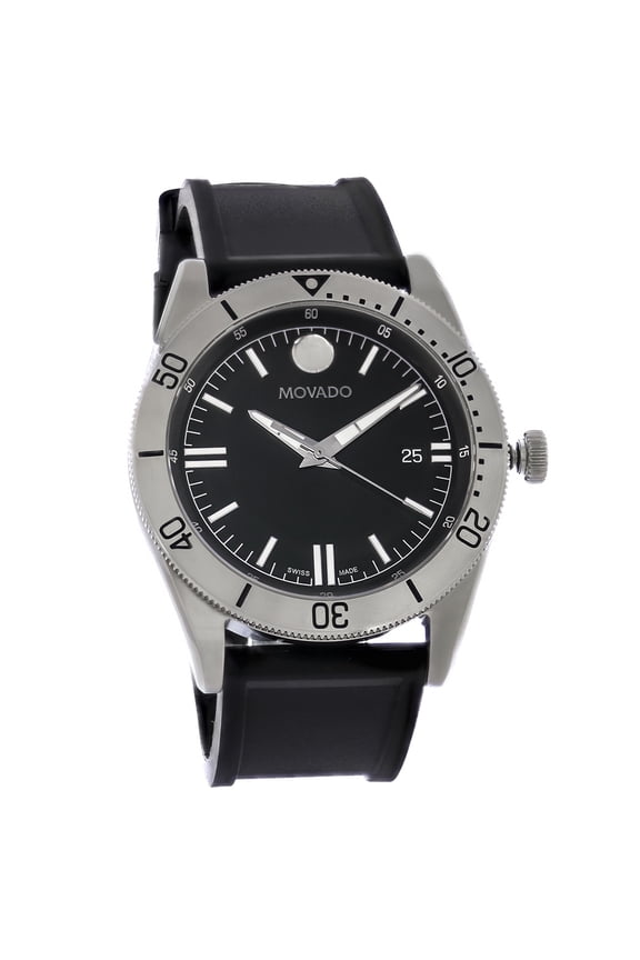 Sport Men's Black Dial Stainless Steel Quartz Watch 0607434
