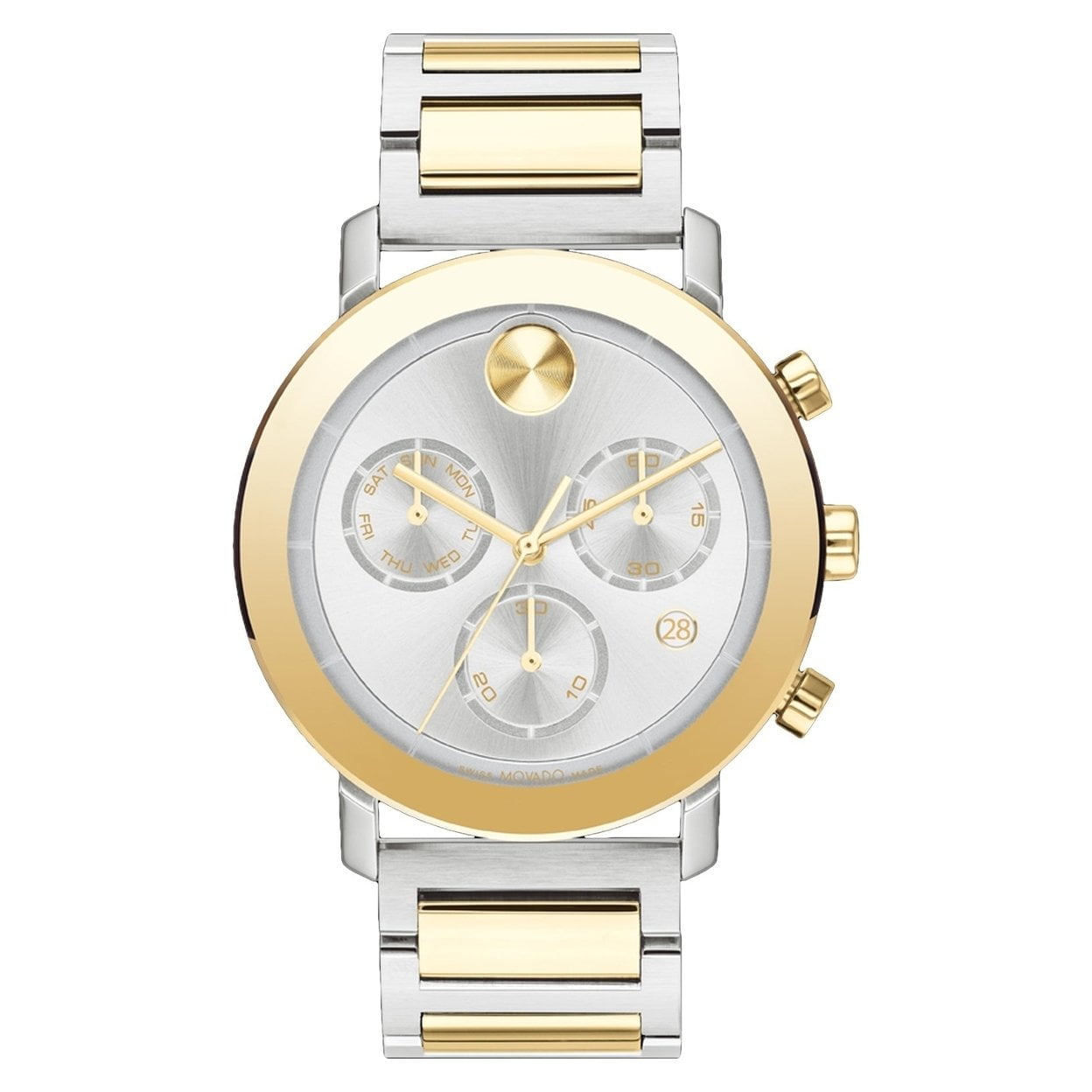 Movado Mens Bold Silver Dial Watch 3600888 Stainless Steel 