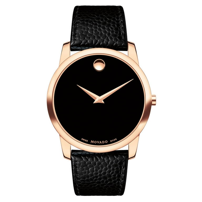 Movado Museum Classic 0607060 Black Black Leather Analog Swiss Quartz Men s Watch Walmart