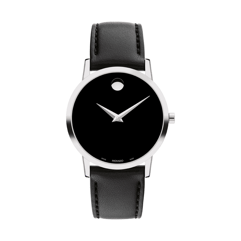 MOVADO Women\'s Museum Classic Watch – Black Dial, Leather Band, NEW Never Used Movado Museum Watch Leather Black Never worn with the box as  main image 4