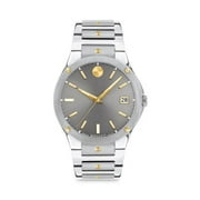 Movado S.E. Series Grey Dial 2-Tone Stainless Steel Mens Quartz Watch 0607514