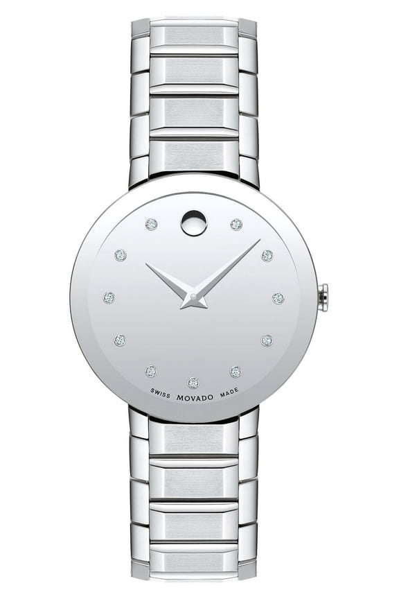 Sapphire Diamond Bracelet Watch, 28mm in Silver at 607548