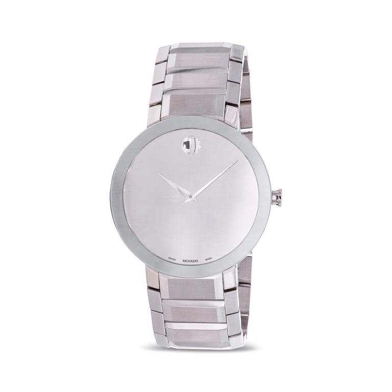 Movado Sapphire Men's Mirror Dial Swiss Quartz Watch 0607178