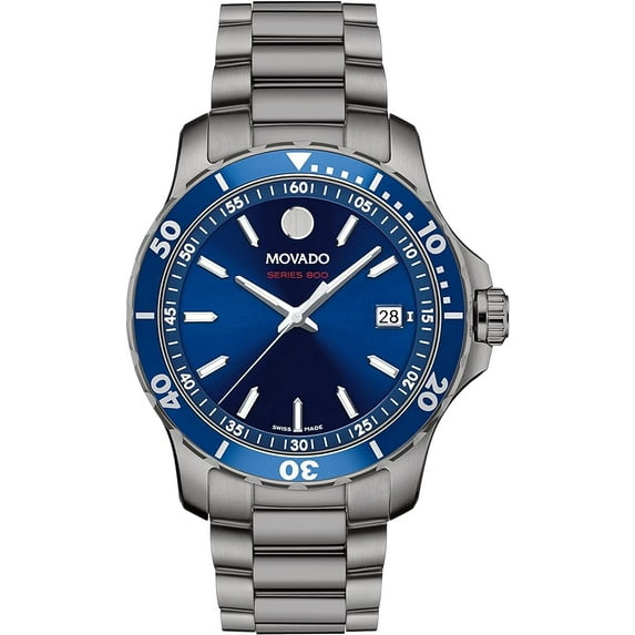 Movado Series 800 Blue Dial Steel Men's Watch 2600159