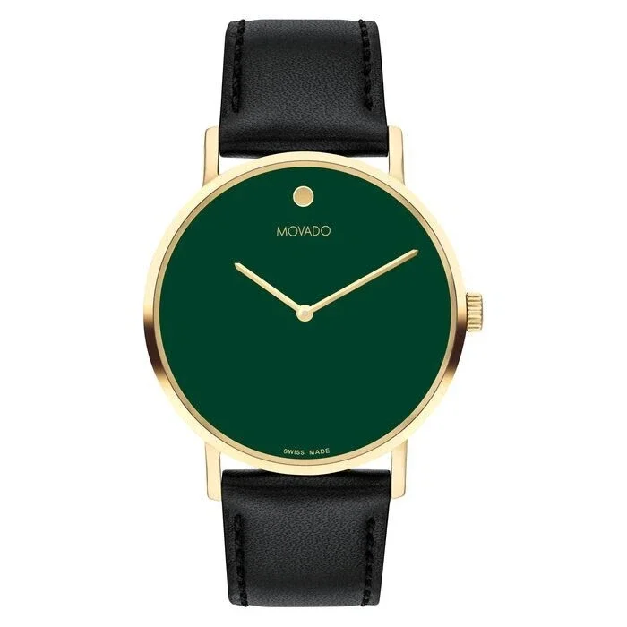 Movado Green leather and gold watch 227979_0.jpg main image 2