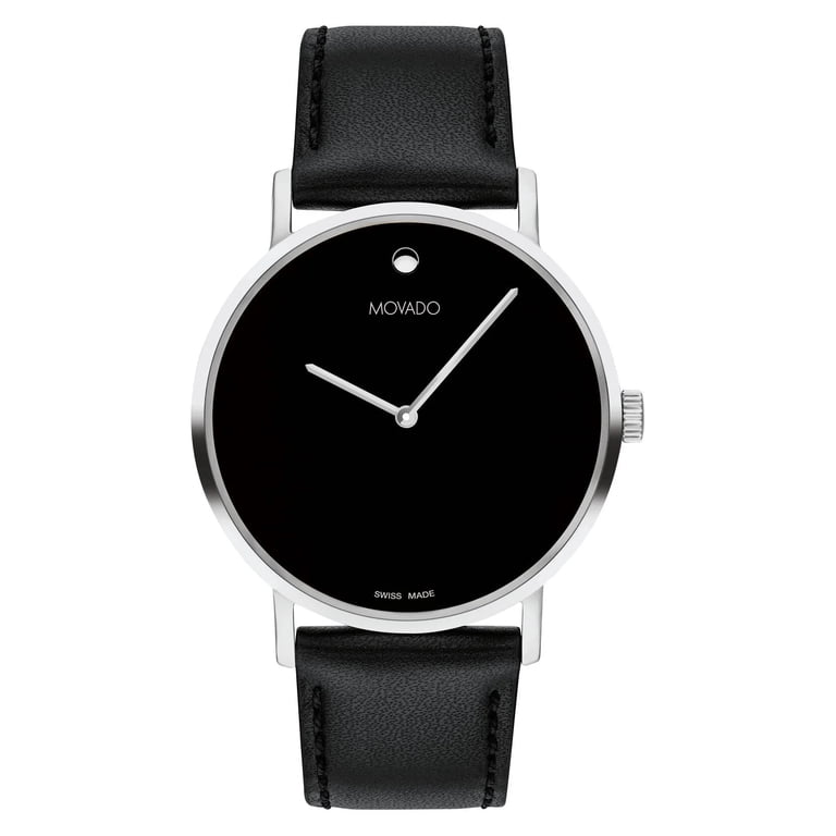Movado Women\'s Watch 0607583 Museum Swiss Quartz Silver Case Black Dial Leather Movado Museum Classic Women main image 3