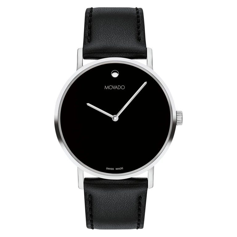 Movado Signature Museum 0607589 Black Dial Black Leather  display picture 2