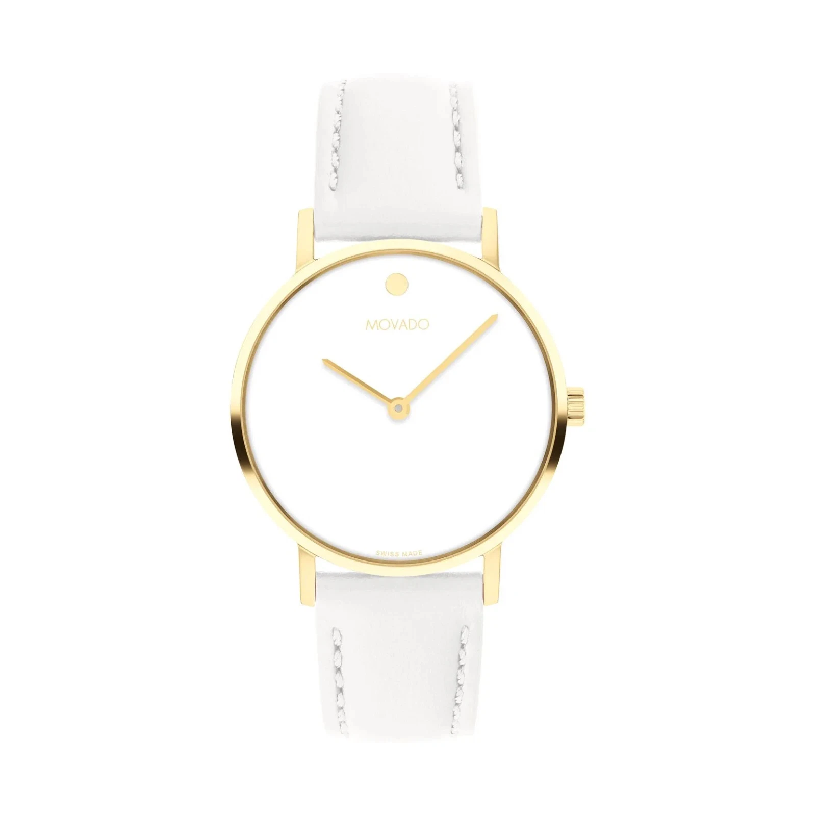 Movado Signature, Women's Watch, 0607900, White Leather Strap